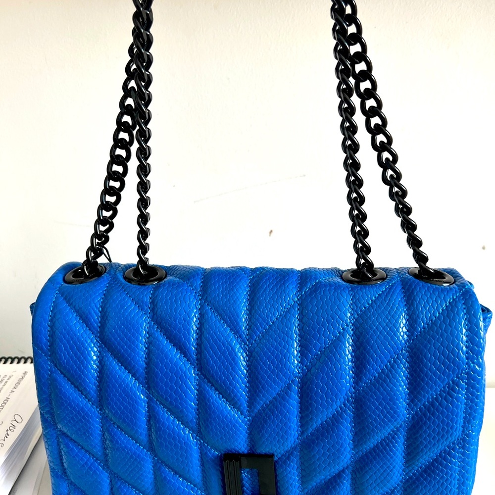 Karl Lagerfeld  limited edition Lafayette Gorgeous 3way Bag gorgeous blue color - Picture 3 of 6